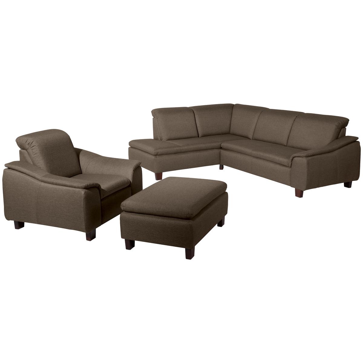 ECKSOFA AARON - Nussbaumfarben/Sahara, Design, Holz/Textil (187/247cm) - Max Winzer