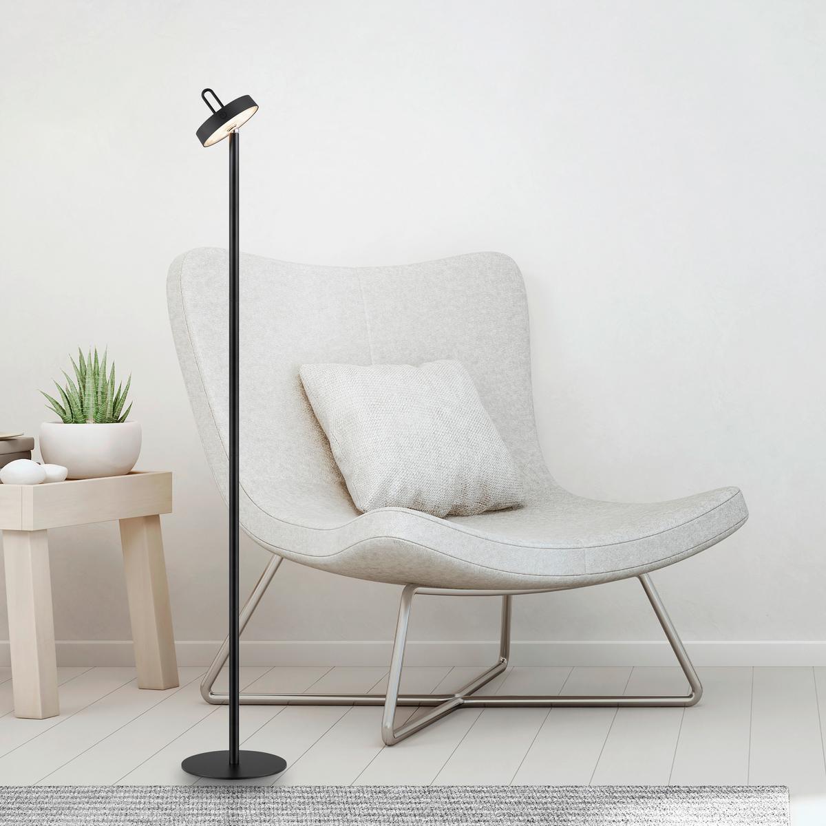 LED-Stehleuchte Amag Schwarz max. 1,5 Watt - Schwarz, MODERN, Kunststoff/Metall (18/18/125cm)