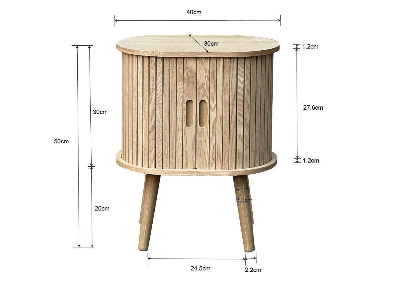 SIDOBORD SKANDY - naturfärgad, Modern, trämaterial/trä (40/50/30cm) - Premium Living