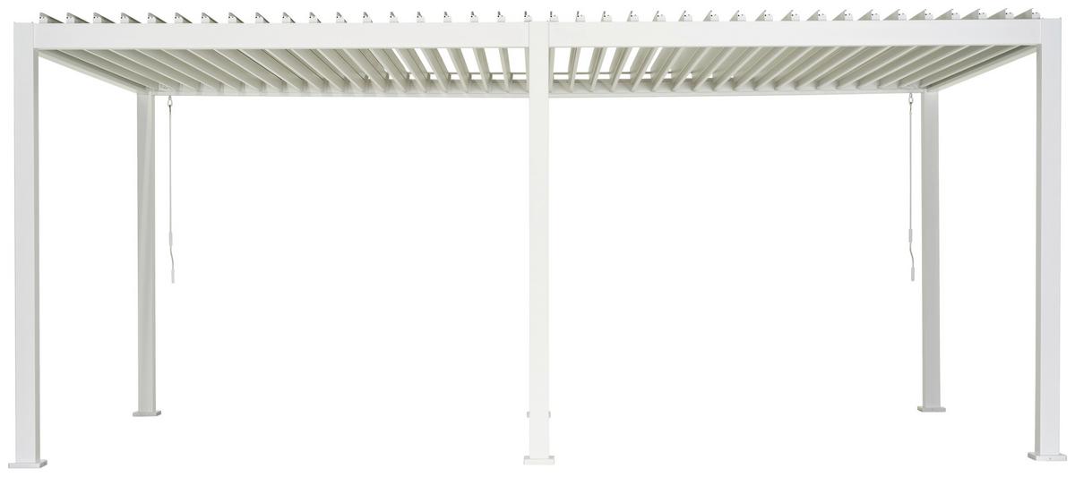 Pergola Deluxe, Bela, 600x300cm - bela, Moderno, kovina (600/250/300cm) - Gardenson
