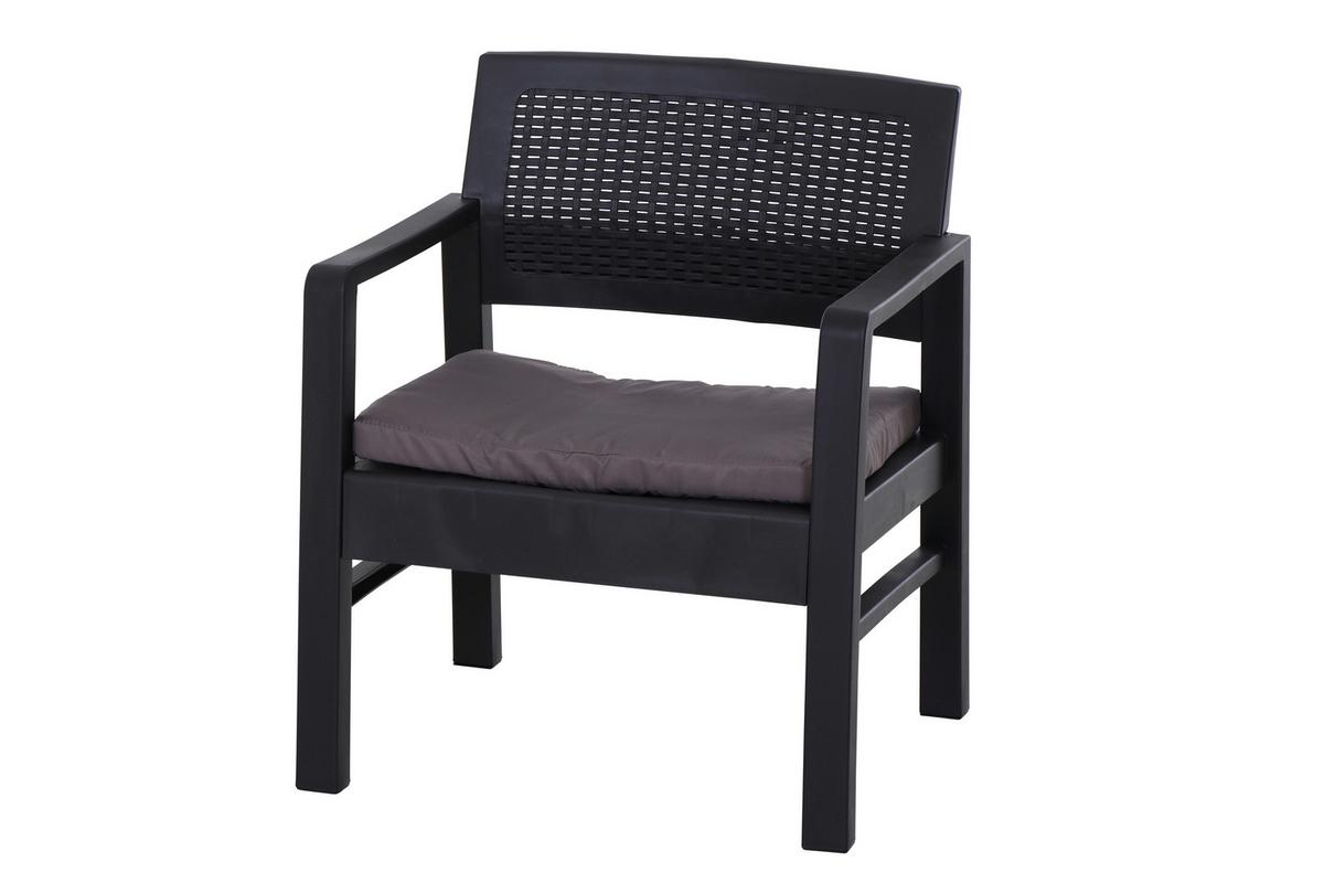 Balkonset Kraka 5-tlg. Anthrazit - Anthrazit, MODERN, Kunststoff (58/74/63cm) - Gardenson