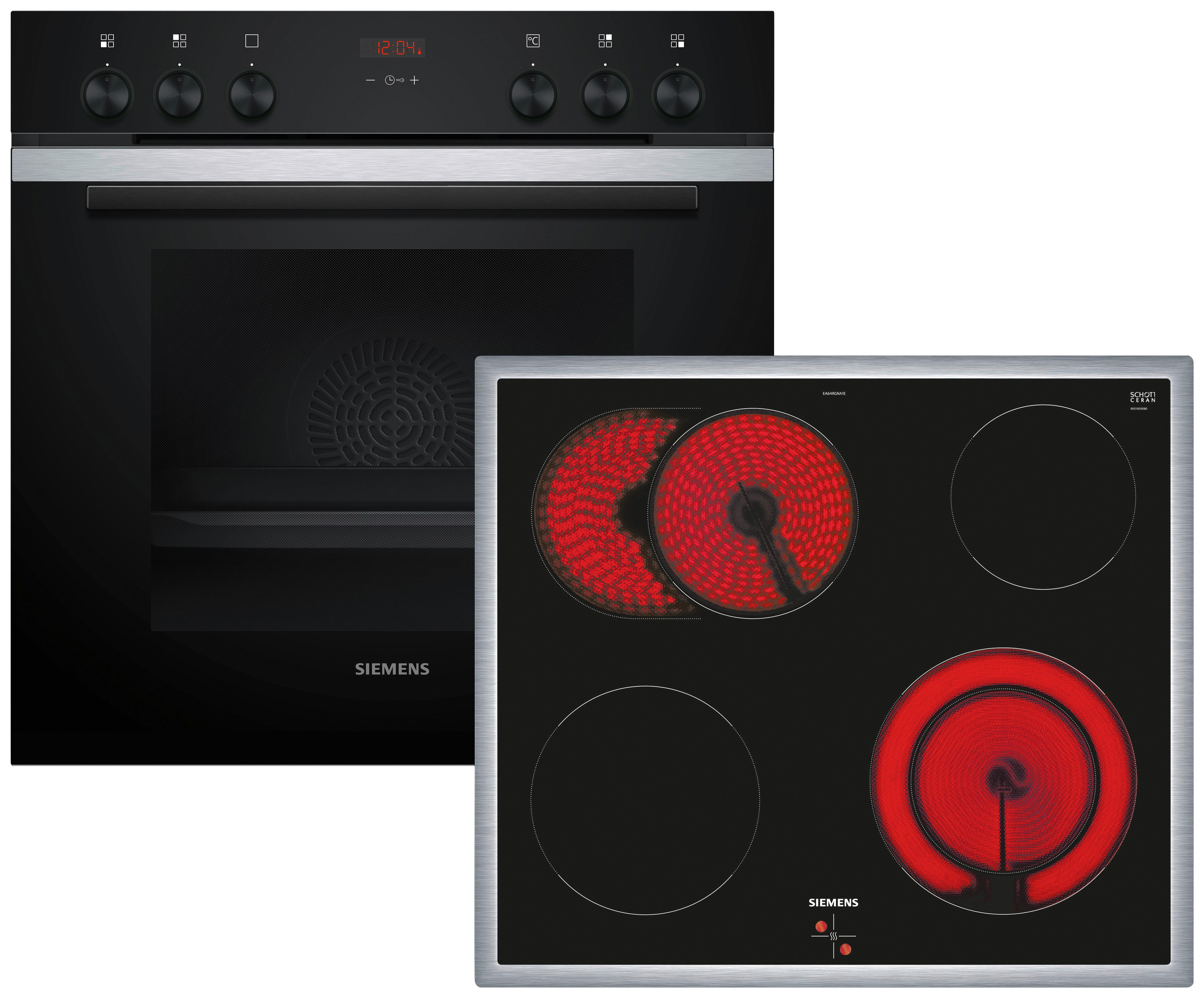 Herdset EQ211KB11 - Edelstahlfarben/Schwarz, MODERN, Metall (60cm) - Siemens