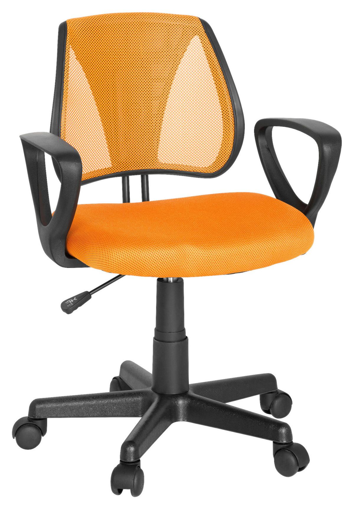 Jugenddrehstuhl Kiddy CD ca. 58x75-92x45 cm Orange - Schwarz/Orange, Basics, Kunststoff (58/75-92/45cm) - MID.YOU