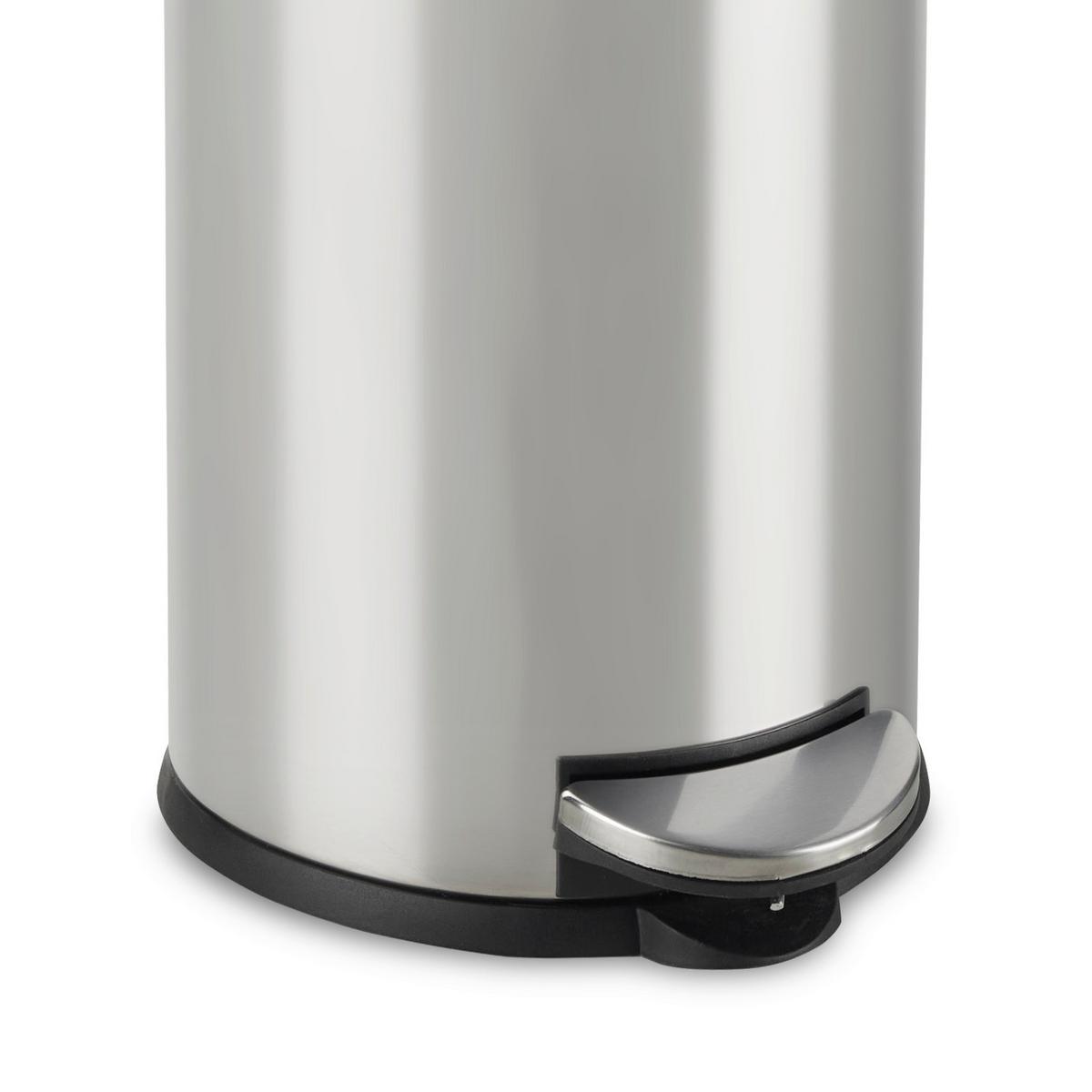 Pedálos Szemetes James - krómszínű/fekete, Konventionell, műanyag/fém (20,5/29cm) - Modern Living