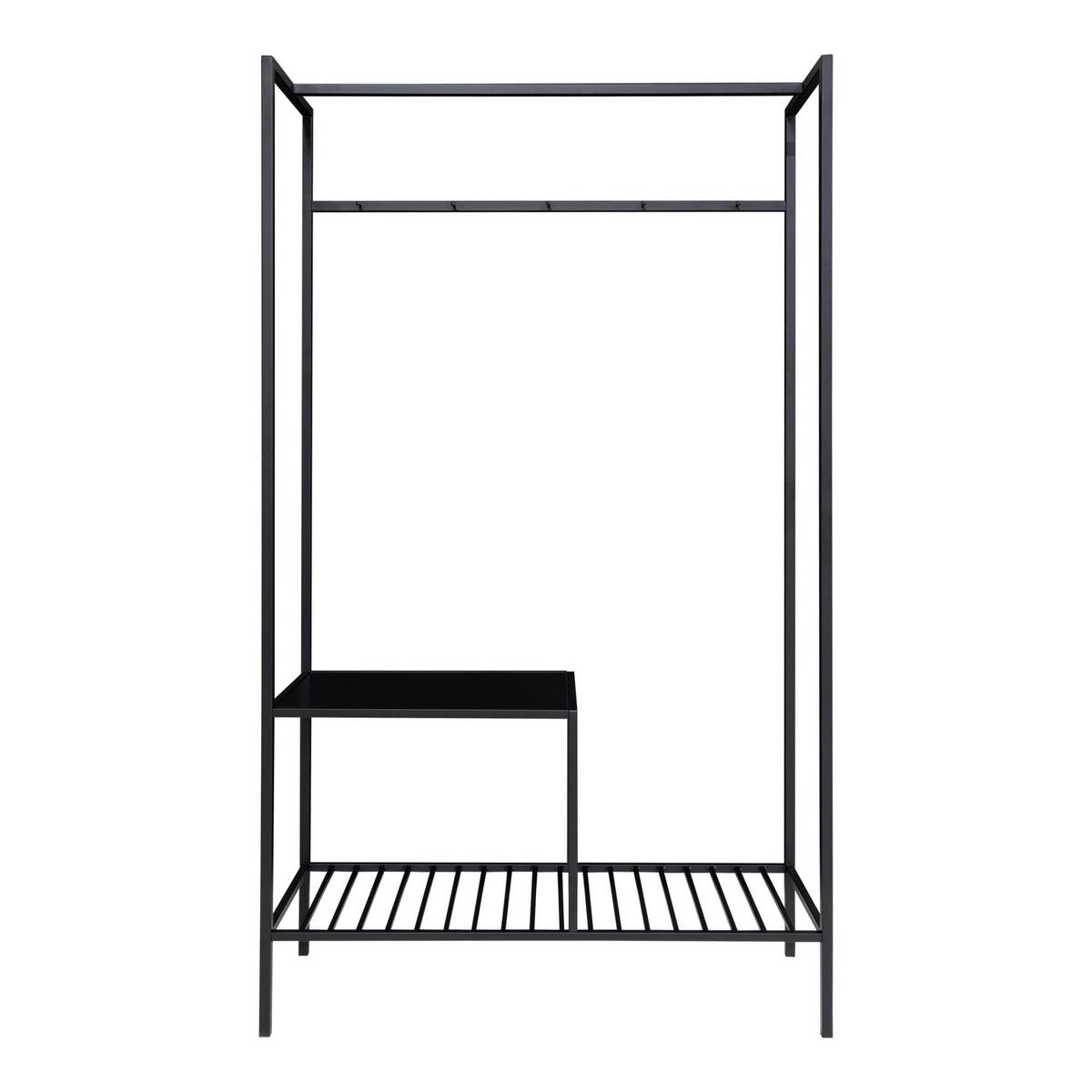 Garderobe Vita Schwarz - Schwarz, Basics, Holzwerkstoff/Metall (101/170/38cm) - MID.YOU