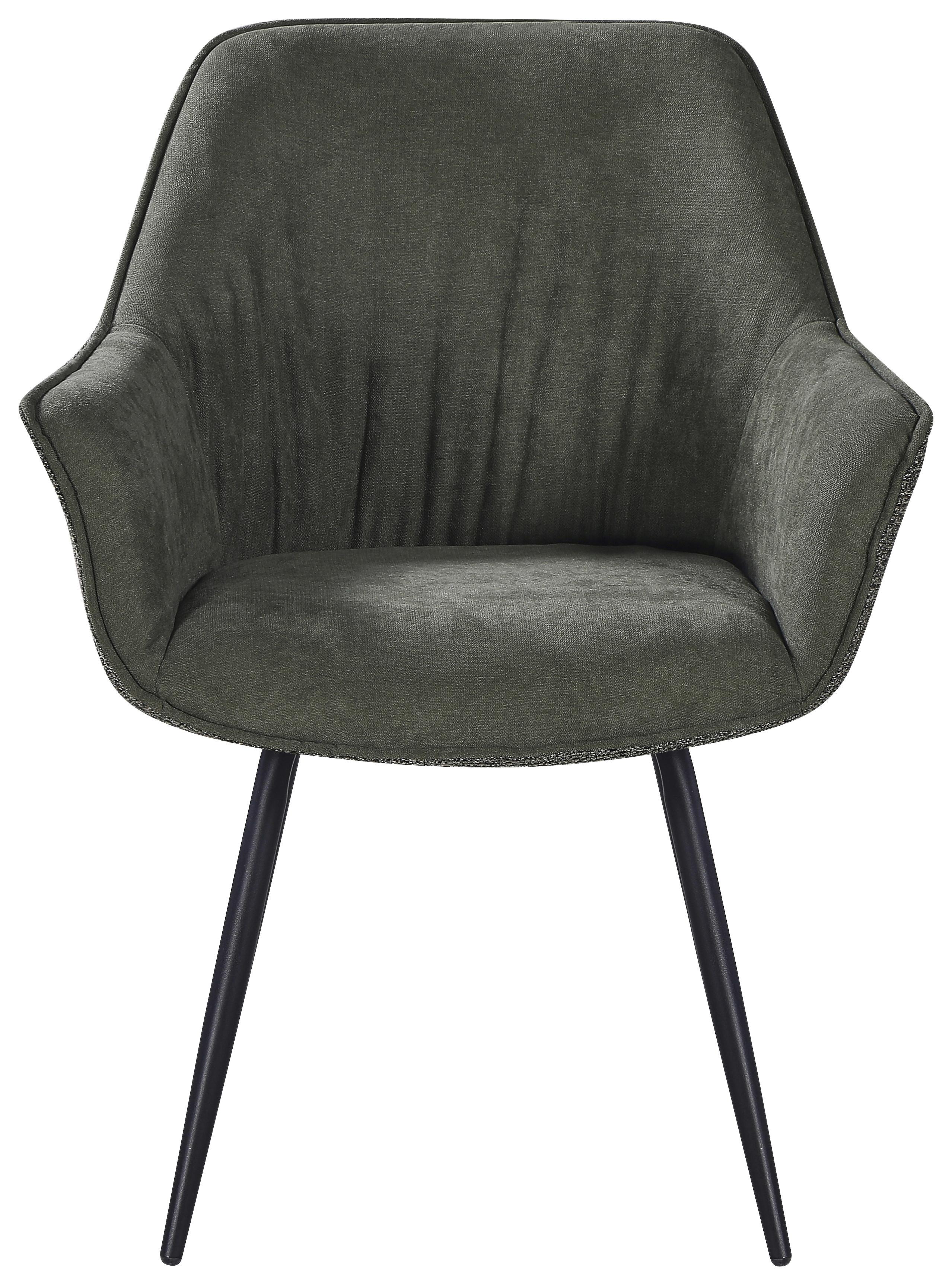Armlehnstuhl Nova Grün - Schwarz/Grün, MODERN, Textil/Metall (64/85/62cm) - Premium Living