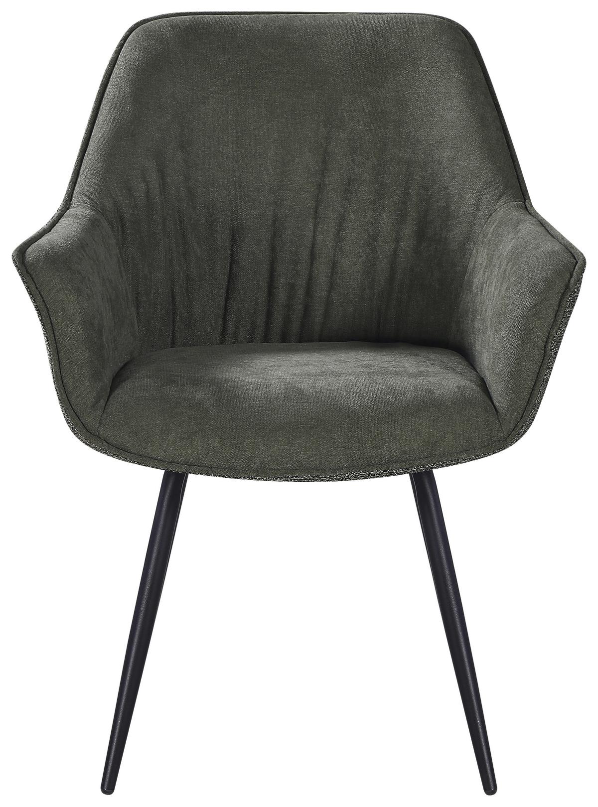 Armlehnstuhl Nova Grün - Schwarz/Grün, MODERN, Textil/Metall (64/85/62cm) - Premium Living