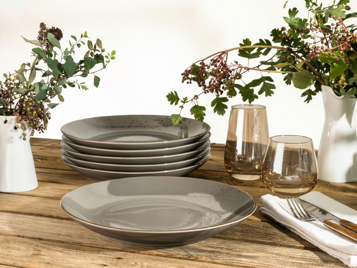 Speisetellerset 22045 Nature Collection - Grau, Trend, Keramik (27cm) - Creatable