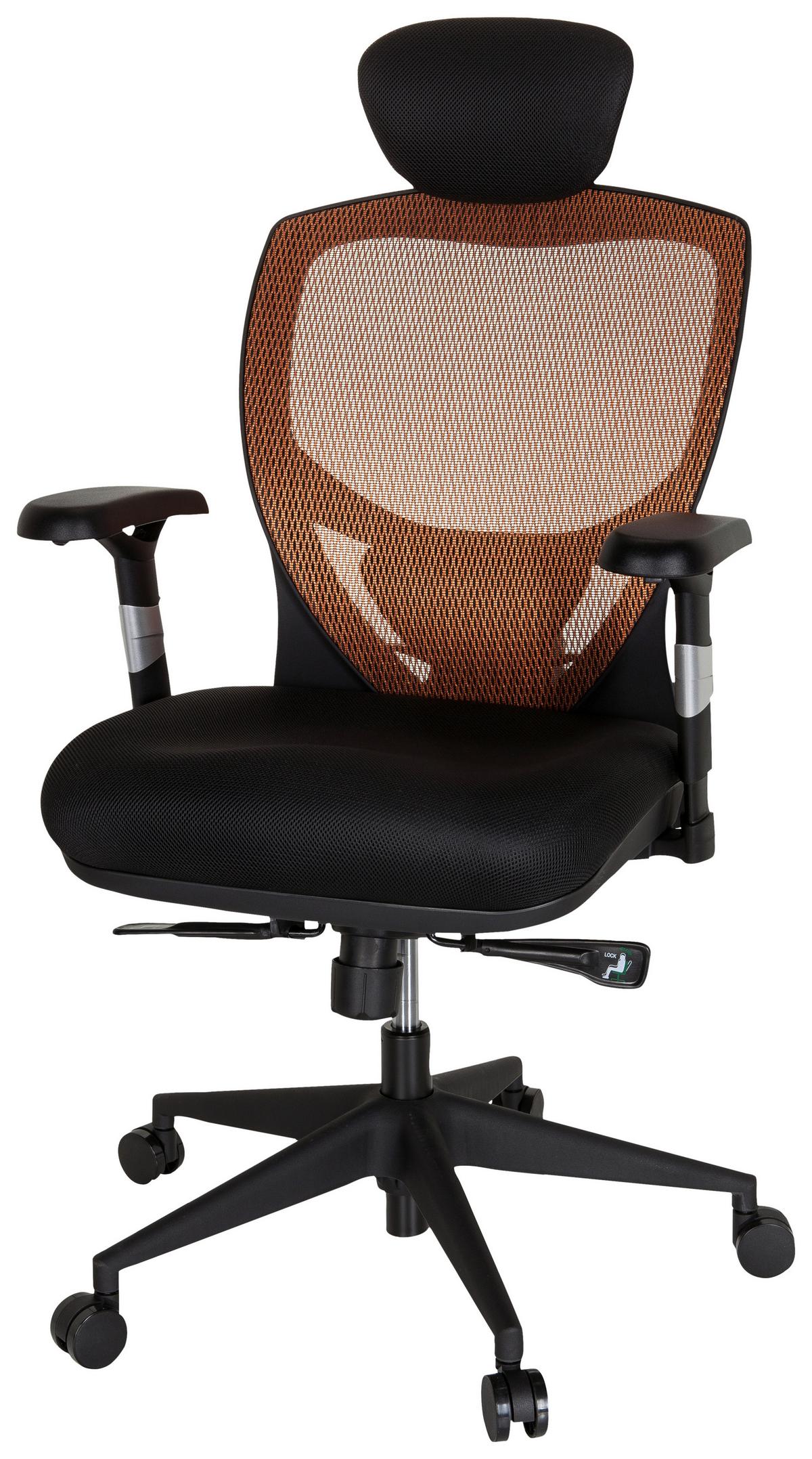 Pisarniški Stol Venus Base, Oranžna, Črna - črna/oranžna, Basics, umetna masa/tekstil (66/117/65cm) - MID.YOU