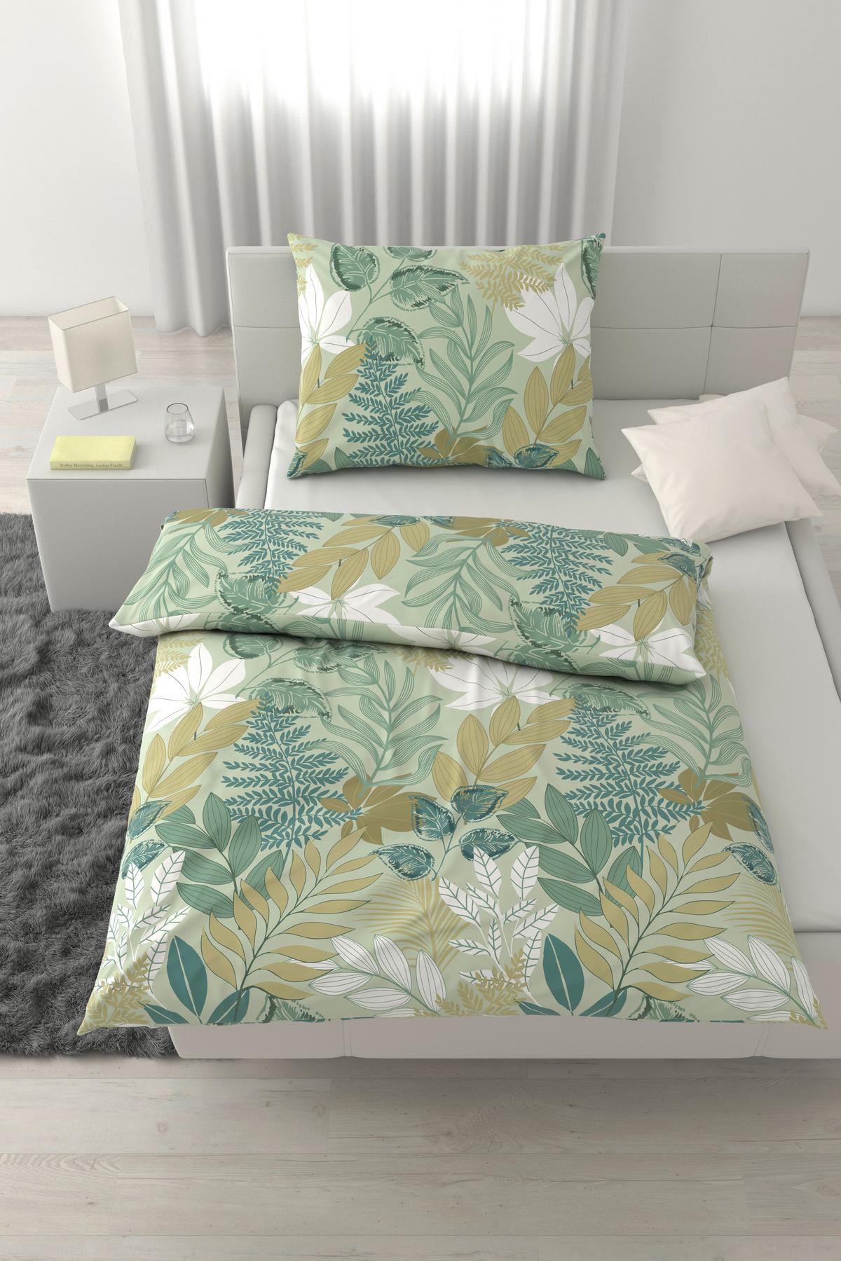 BETTWÄSCHESET ULLI - Grün, Textil (160/210cm) - Mömax