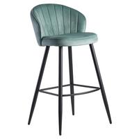 Barhocker Wohnling WOHNLING - Schwarz/Hellgrün, MODERN, Textil/Metall (56/102,5/52,5cm) - MID.YOU