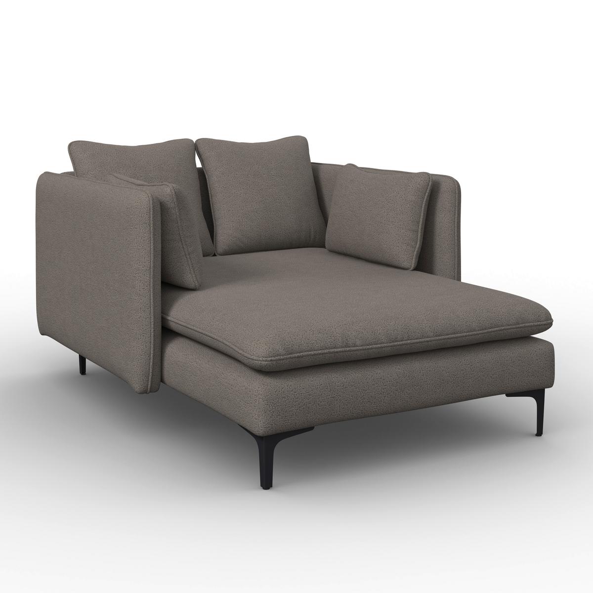 Relaxliege Sandy Chenille Grau - Schwarz/Grau, Modern, Holz/Textil (120/74/160cm) - Bessagi Home