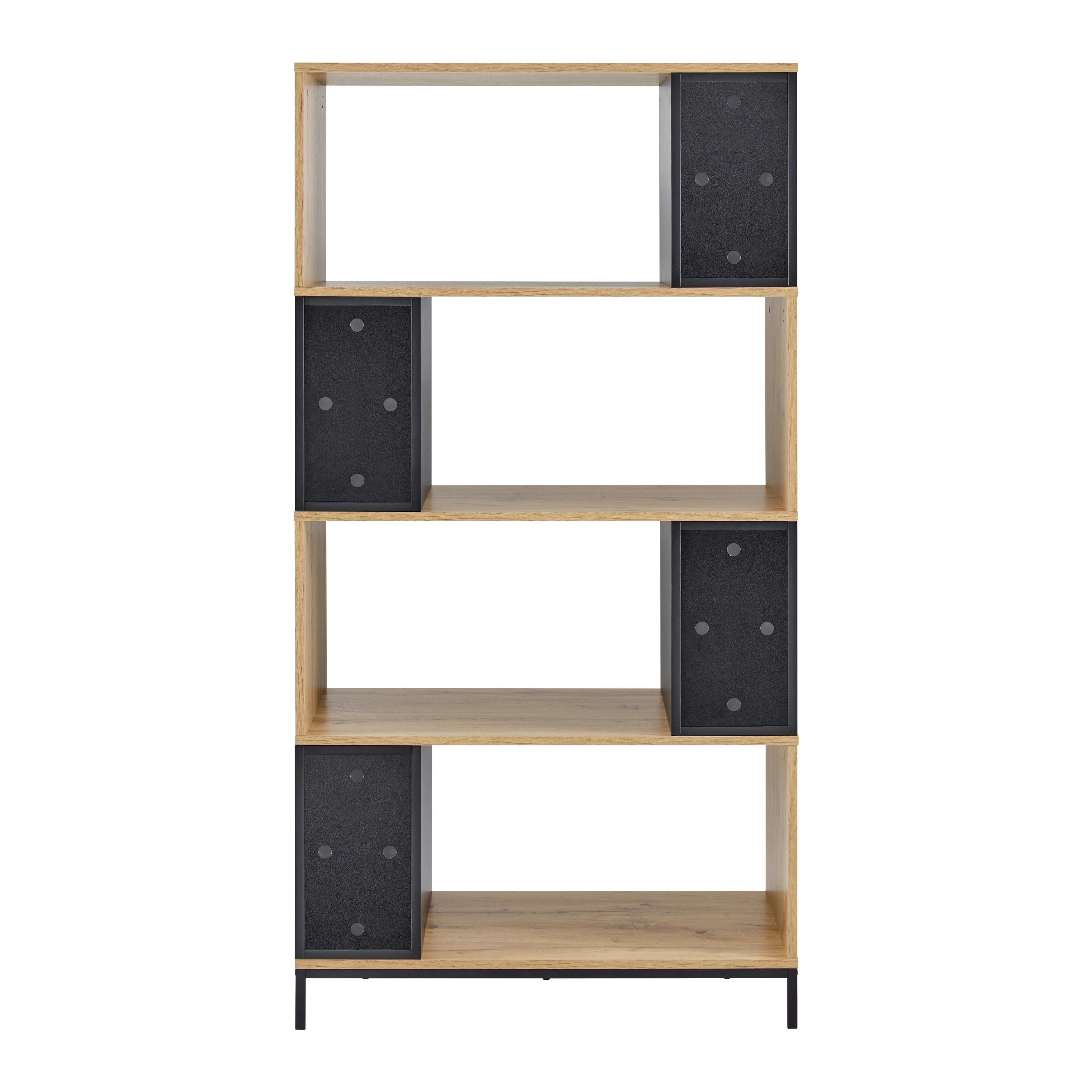 HYLLA MEGY - svart/ekfärgad, Modern, metall (80/158/40cm) - Bessagi Home