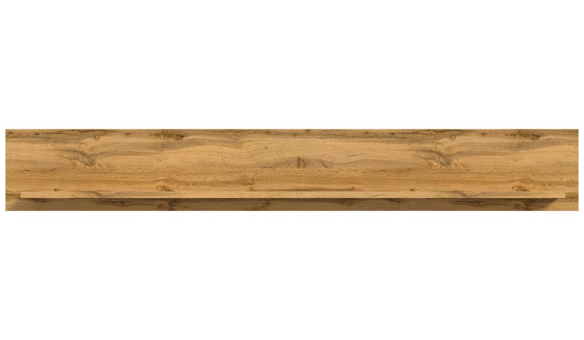Stenska Polica Jam, Bela, Barva Hrasta - hrast wotan, Design, leseni material (140/20/15cm) - MID.YOU