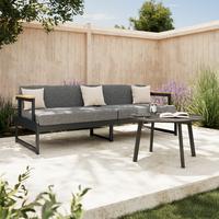 SOFA TARASOWA DESENZANO - szary, Modern, metal/drewno (192/57/74cm) - Ambia Garden