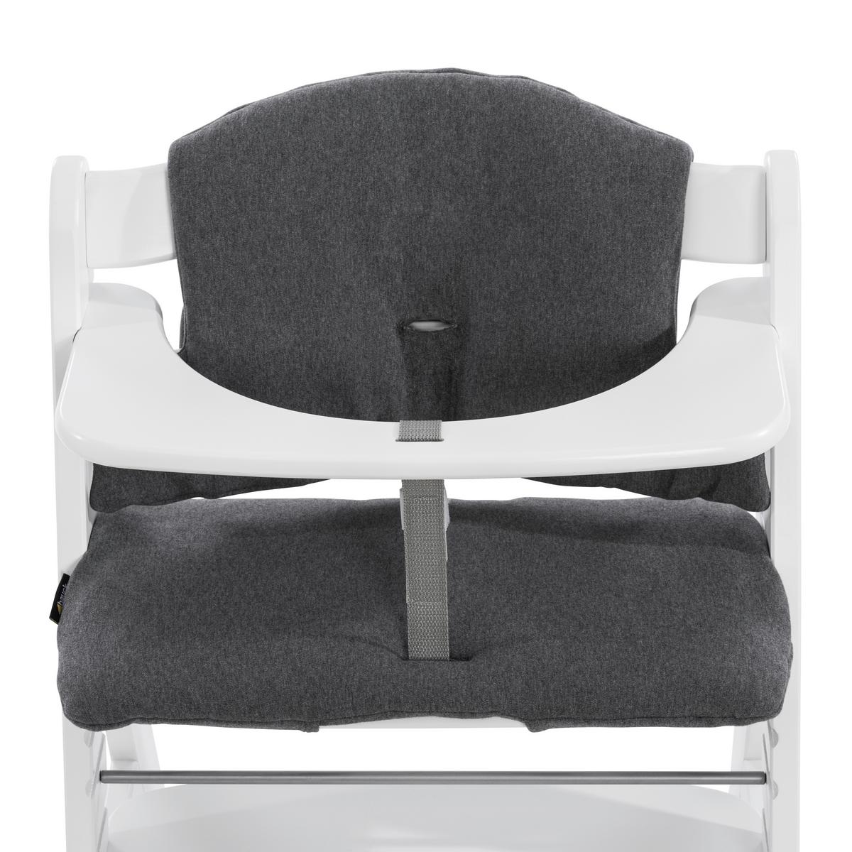 WKŁADKA DO WYSOKIEGO KRZESŁA 667033 - szary, Basics, tkanina (44/24cm) - Hauck