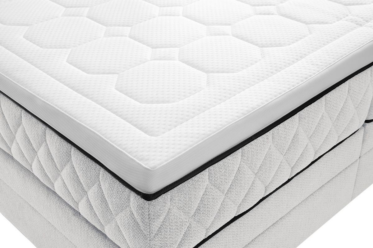 Boxspring Krevet Carmen - tirkizna/krem, Konvencionalno, drvni materijal/drvo (160/200cm) - Modern Living