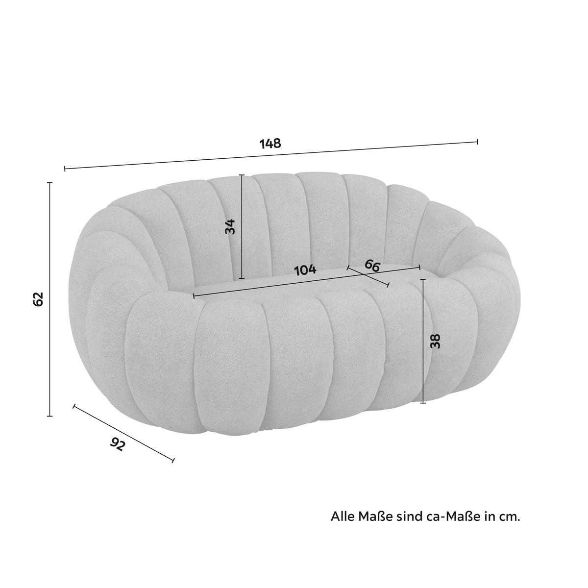 Sofa Lena Dunkelgrau Chenille - Hellbraun/Dunkelgrau, MODERN, Holz/Textil (148/62/92cm) - Bessagi Home