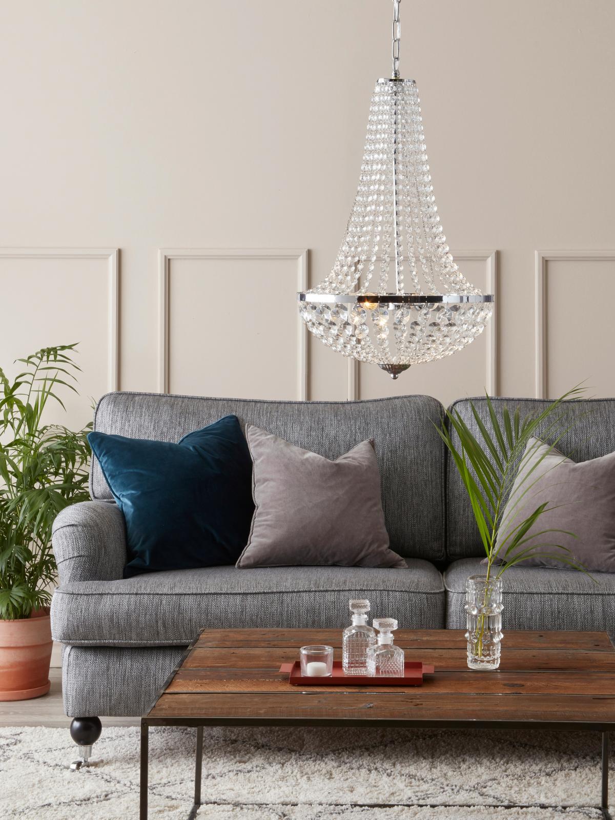 Kronleuchter Gränsö max. 40 Watt - Klar/Chromfarben, Basics, Glas/Metall (40/40/55cm) - Markslöjd