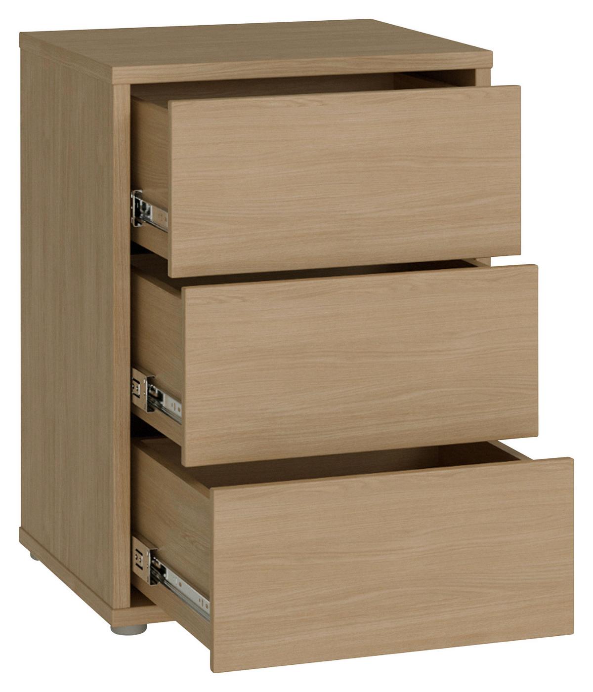Nočna Omarica Alice, Barva Hrasta - srebrne barve/barve hrasta, Trend, umetna masa/leseni material (50/69/42cm) - Carryhome
