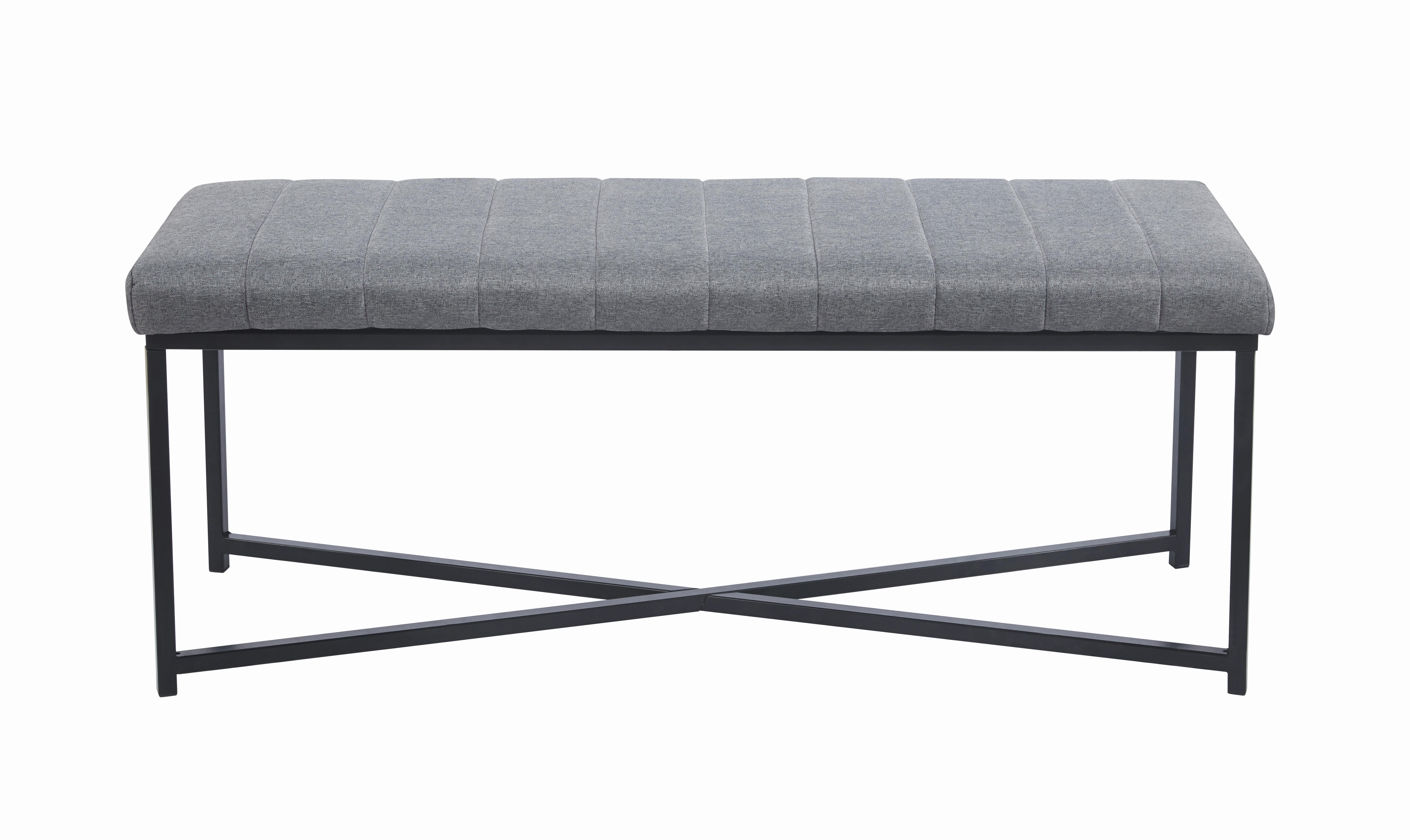 Bettbank Puerto Grau/Schwarz - Schwarz/Grau, KONVENTIONELL, Textil/Metall (118/47/38cm) - Mömax
