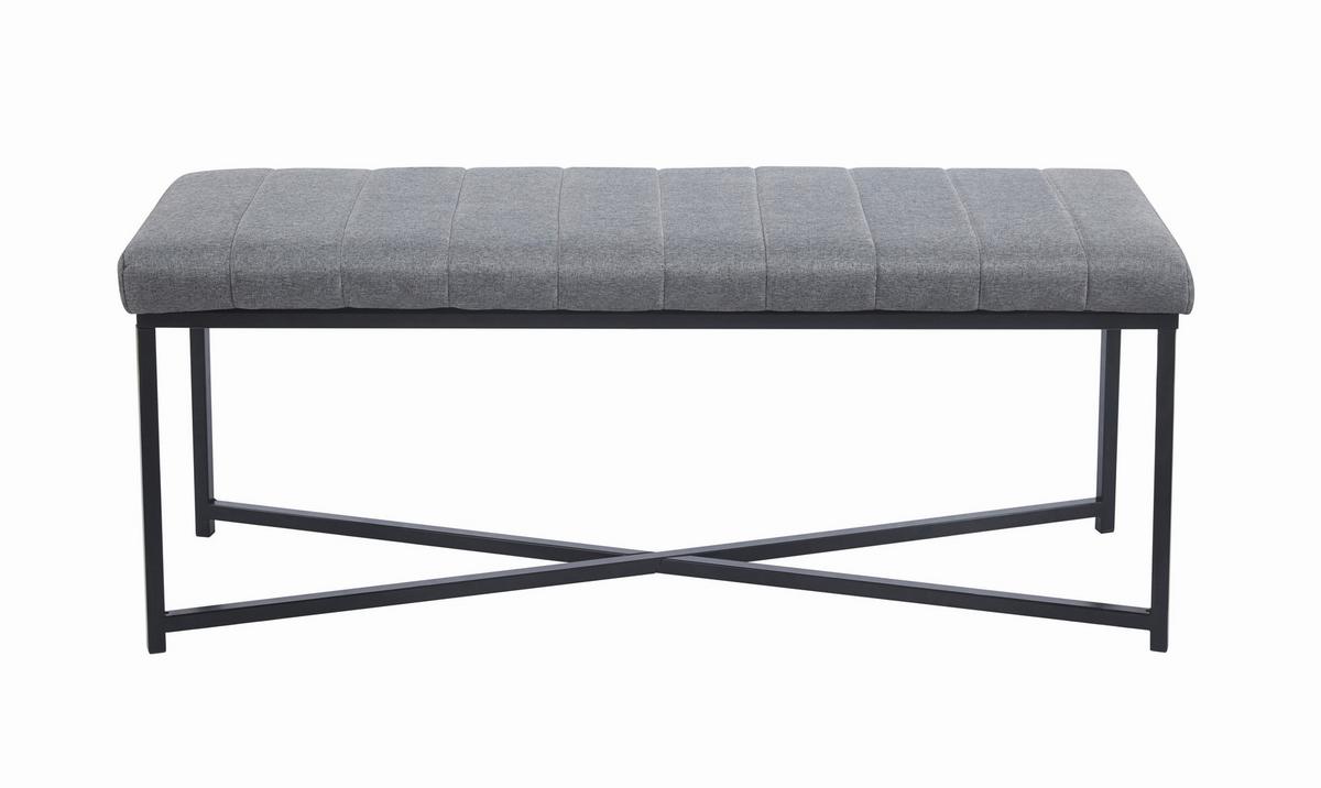 Bettbank Puerto Grau/Schwarz - Schwarz/Grau, KONVENTIONELL, Textil/Metall (118/47/38cm) - Mömax