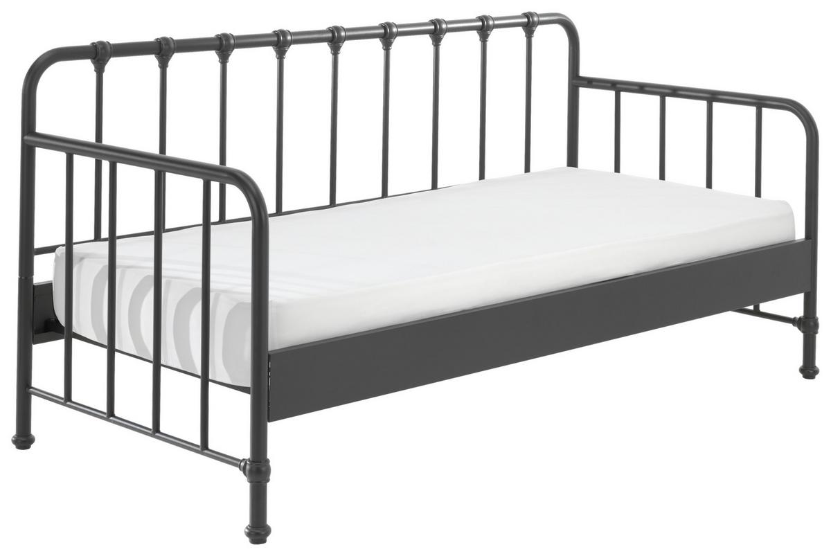Kinder-/Juniorbett Bronxx ca. 90x200 cm Schwarz Matt - Schwarz, MODERN, Holz/Metall (90/200cm) - MID.YOU