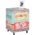 Rollcontainer in Bunt - Multicolor/Schwarz, Leder/Holzwerkstoff (40/48/34cm) - Mömax modern living