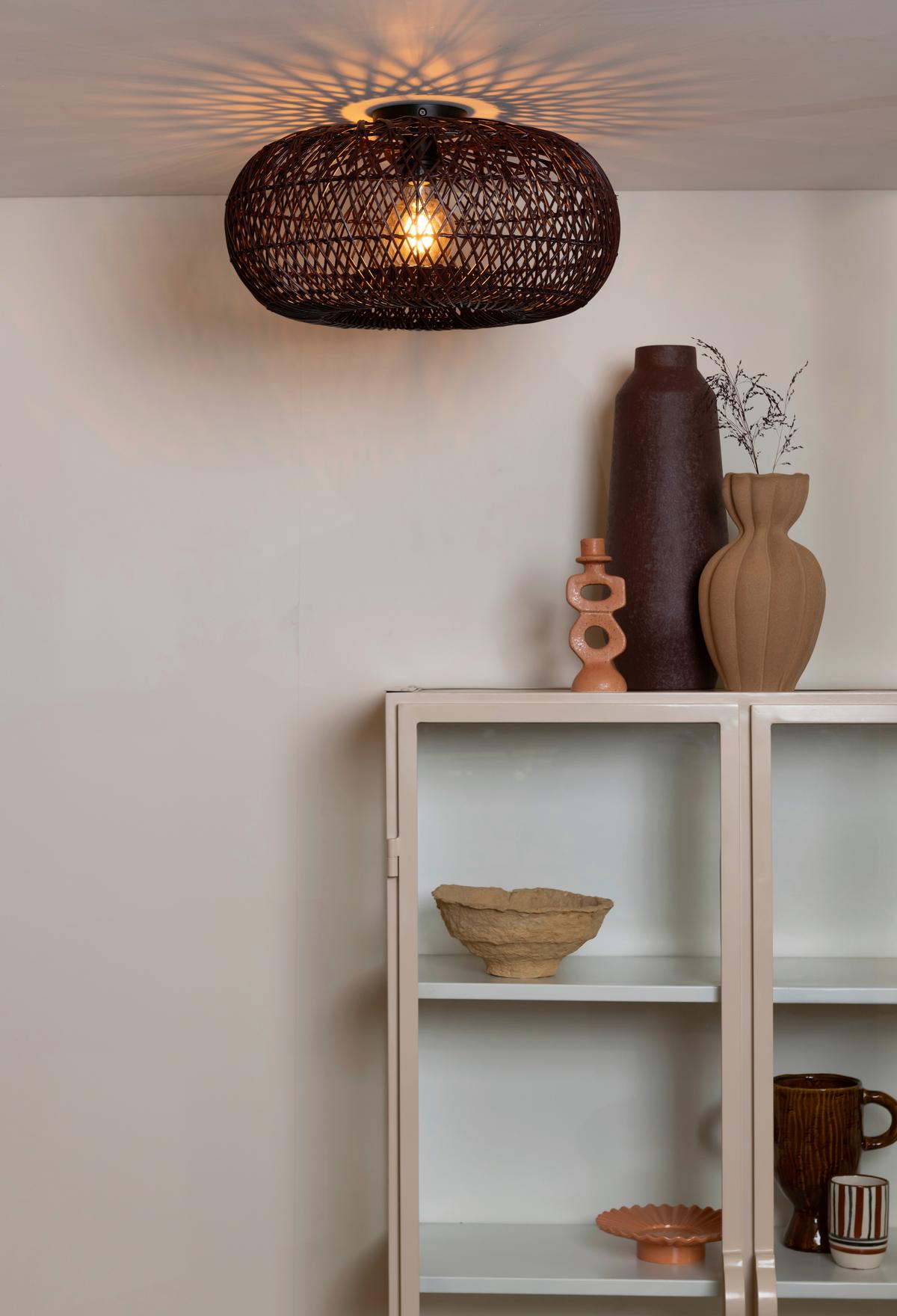 Stropna Svetilka Arizona, Bordo, Bambus - bordo, Basics, naravni materiali (50/23cm) - Good & Mojo