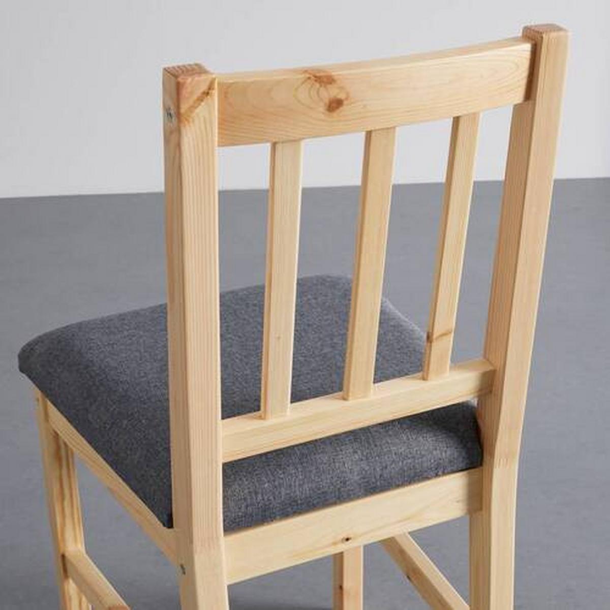 ZESTAW KRZESEŁ NICOLAS - szary/kolor sosnowy, Modern, drewno/tkanina (41/85/45cm) - Bessagi Home