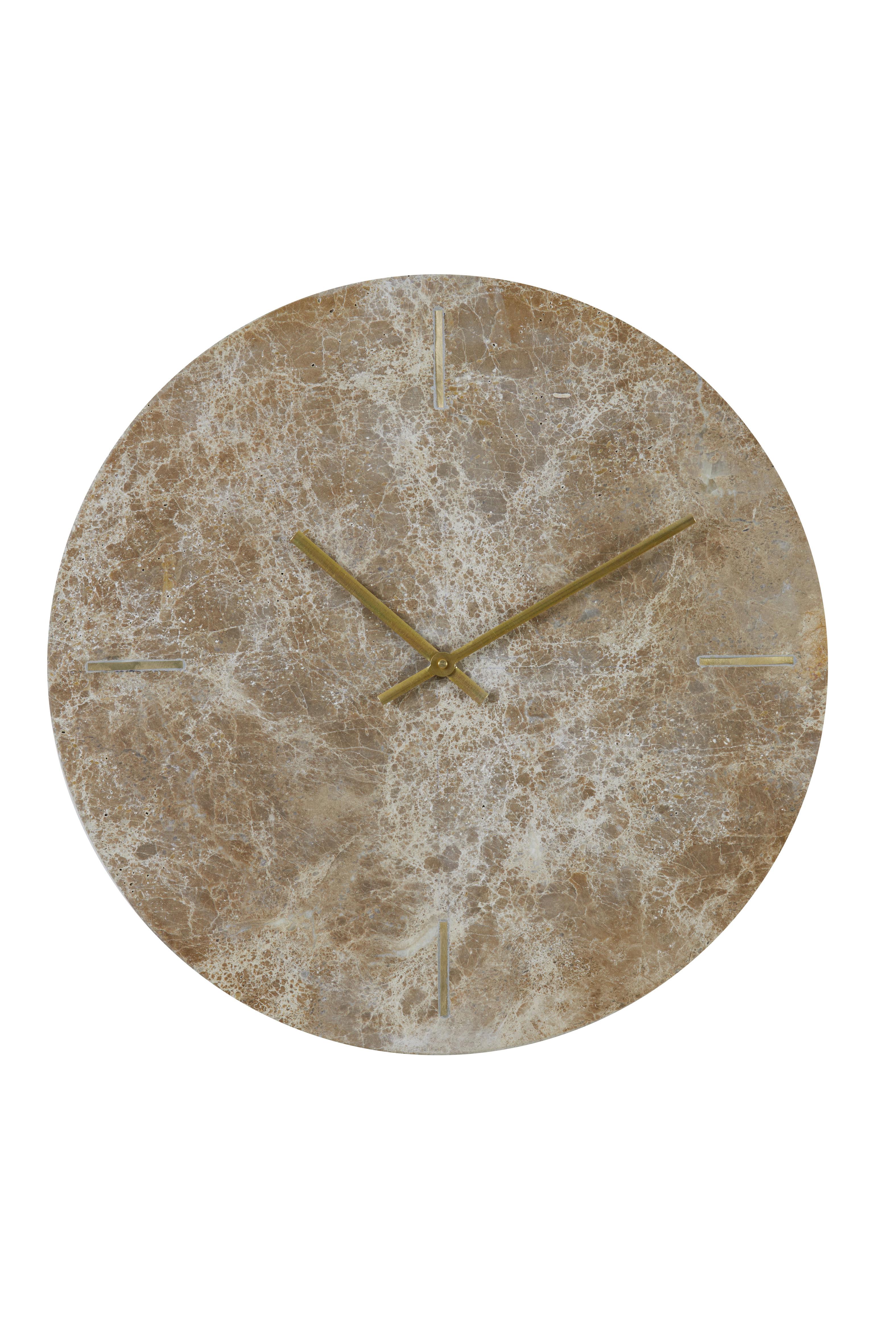 ZEGAR ŚCIENNY 7108082_MORENO - brązowy, Basics, kamień (43/3/43cm) - Light & Living