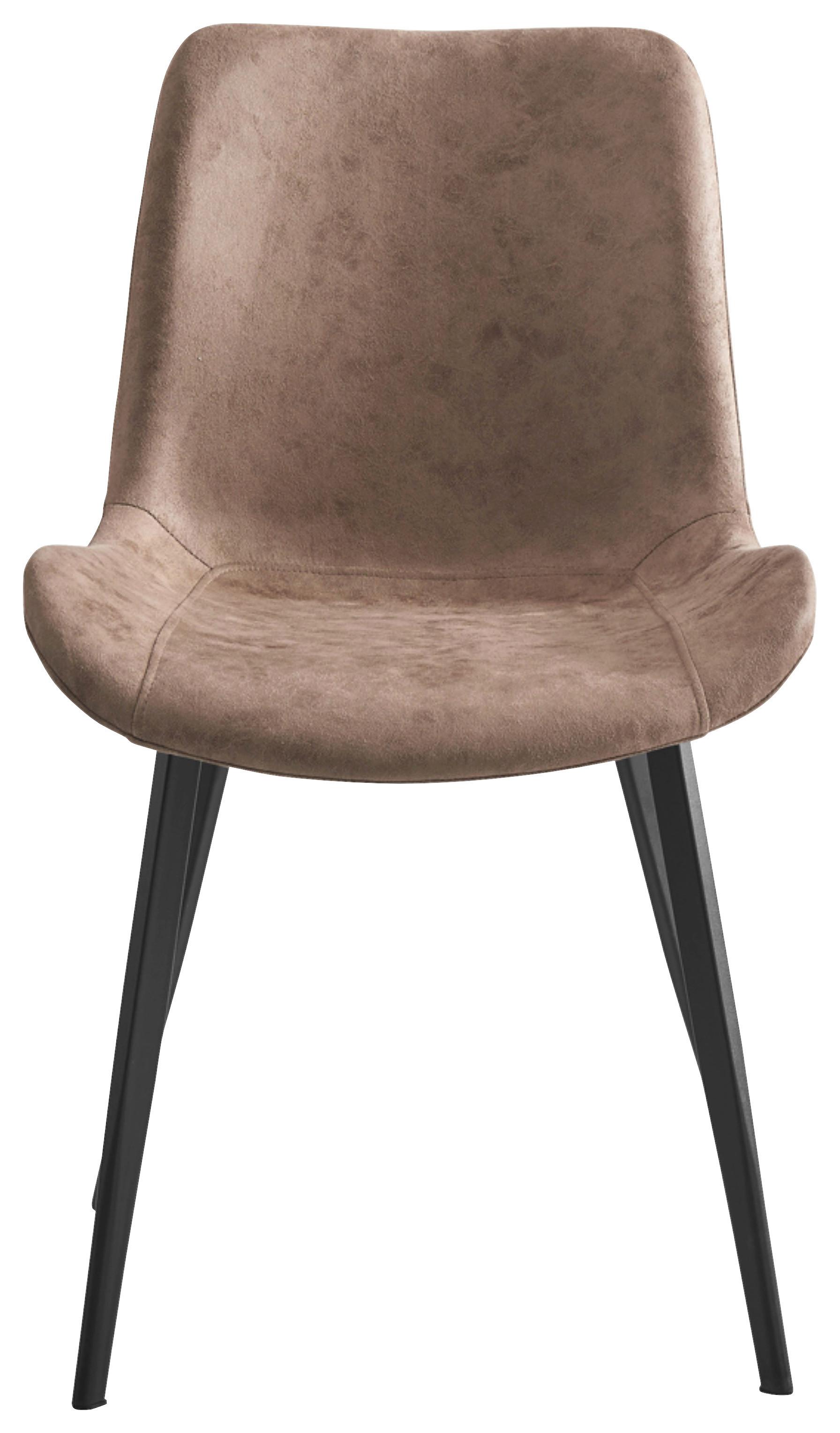 Stol Lorne, Bež - črna/bež, Konvencionalno, kovina/tekstil (52/84,5/56cm)