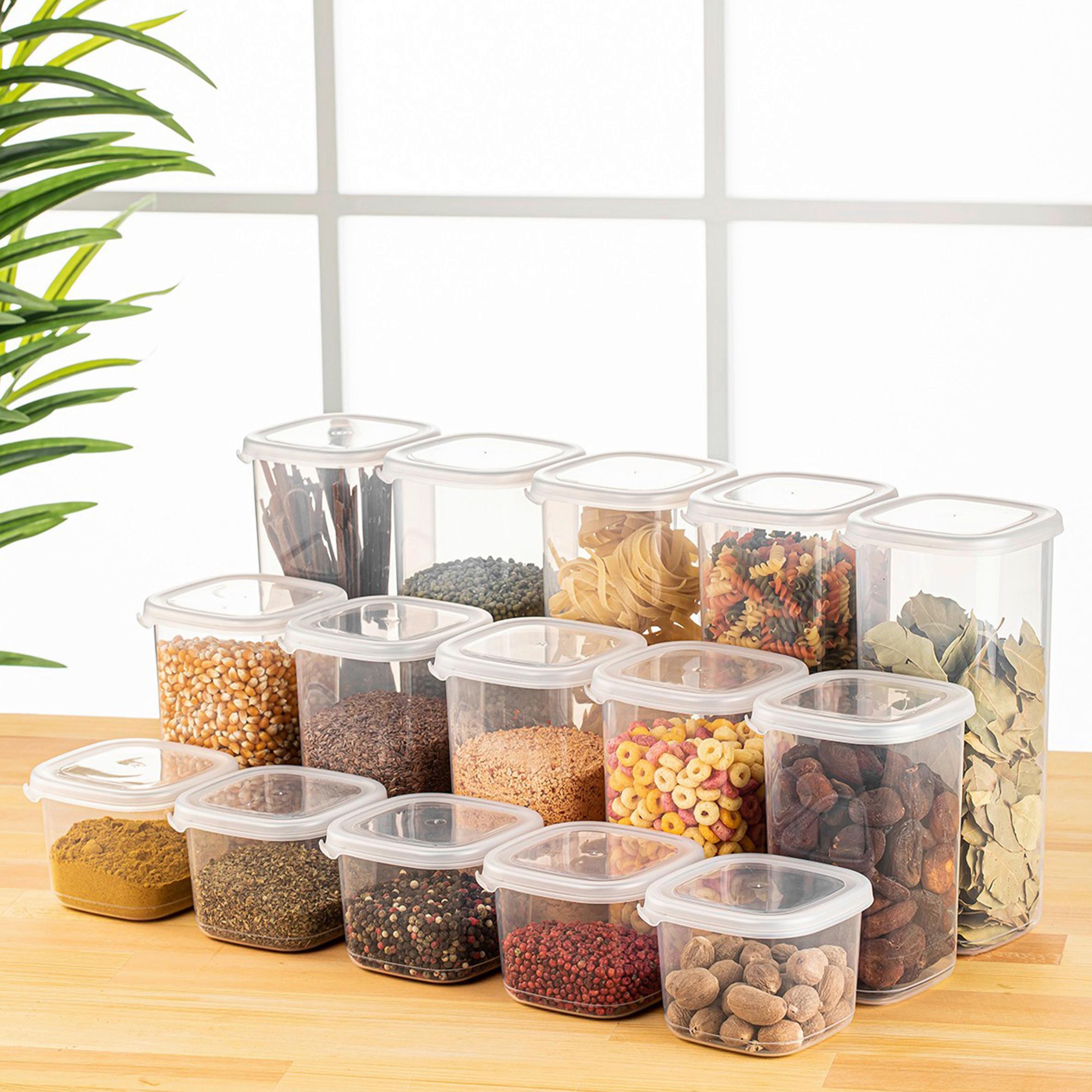 ZESTAW POJEMNIKÓW KUCHENNYCH 3808006702 - biały/przezroczysty, Basics, tworzywo sztuczne (10/10/9,5cm) - P & B