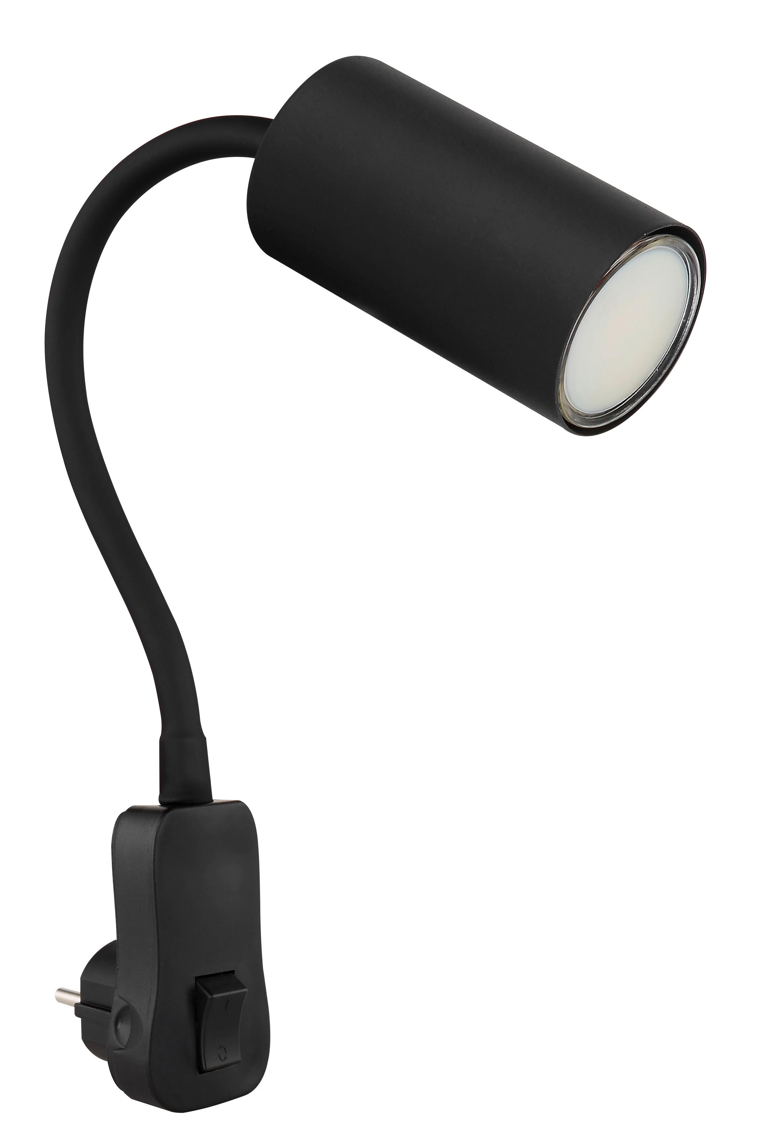 Wandleuchte Robby in Schwarz max. 25 Watt - Schwarz, Basics, Kunststoff/Metall (5,5/32/43cm) - Globo