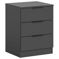 Nachtkästchen KOPENHAGEN ca.45x60x40cm Anthrazit - Anthrazit/Schwarz, MODERN, Holzwerkstoff/Kunststoff (45cm) - MID.YOU