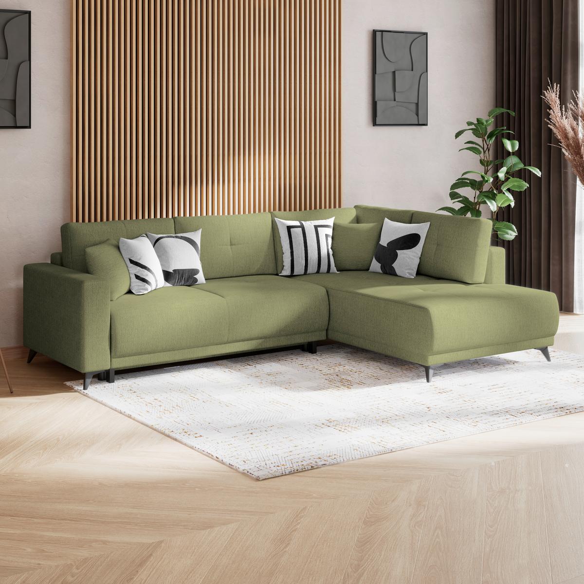 Kutna Garnitura Texas - zelena/crna, Konvencionalno, drvo (259/203cm)