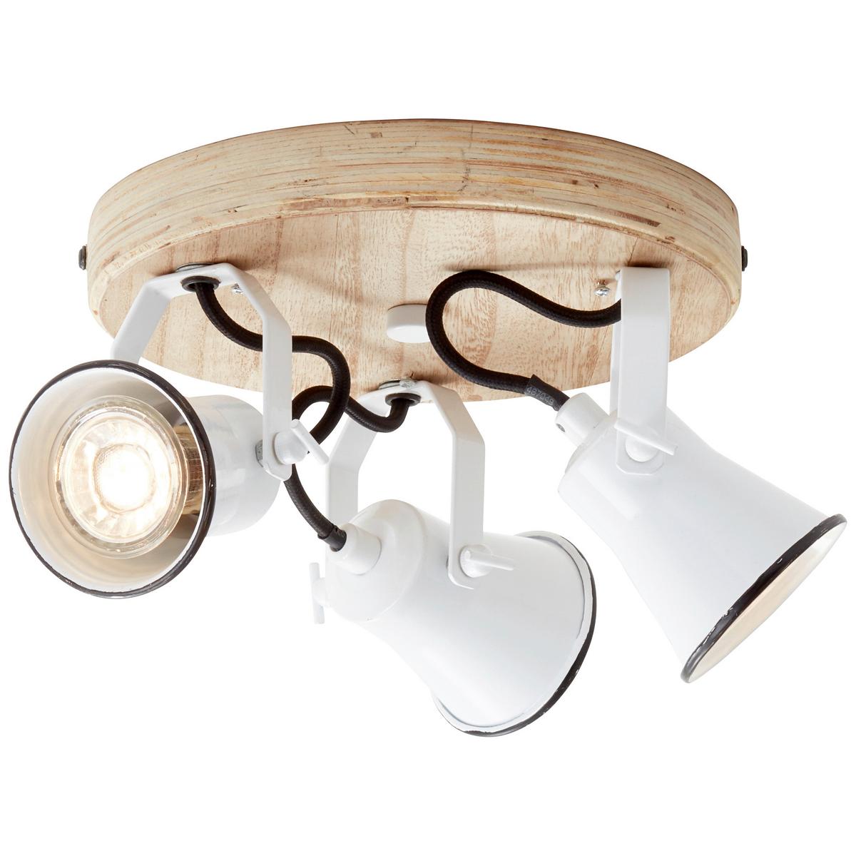 Deckenleuchte Seed in Weiß max. 5 Watt - Weiß, Natur, Holz/Metall (28/13cm) - Brilliant