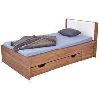 Postelja Avensis New, Temni Hrast, Bela, 90x200 - barve hrasta/bela, Konvencionalno, leseni material/les (90/200cm) - Mömax