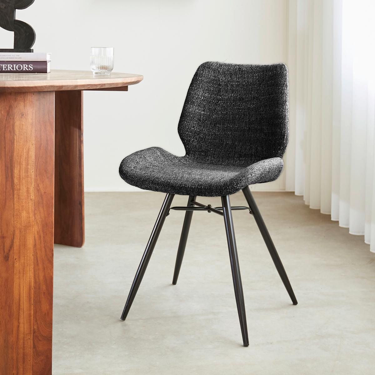 STUHL-SET BARRON - Schwarz, Design, Textil (47/82/55cm) - MID.YOU