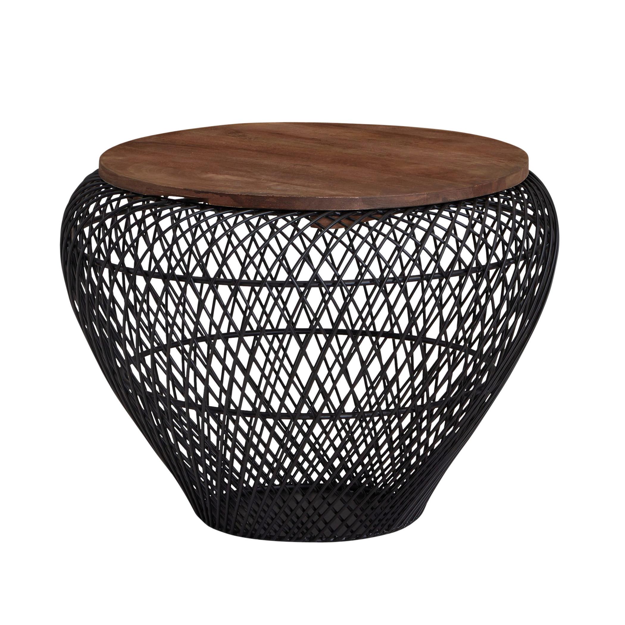 Klubska Miza Wohnling - črna, Moderno, kovina/les (60/60/45cm) - MID.YOU