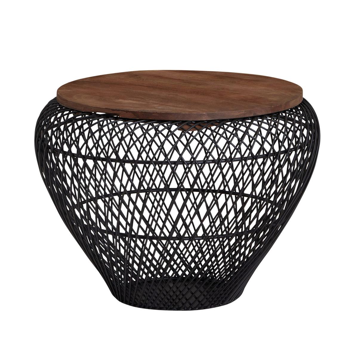 Dohányzóasztal Mid.you - fekete, Modern, fa/fém (60/60/45cm) - MID.YOU