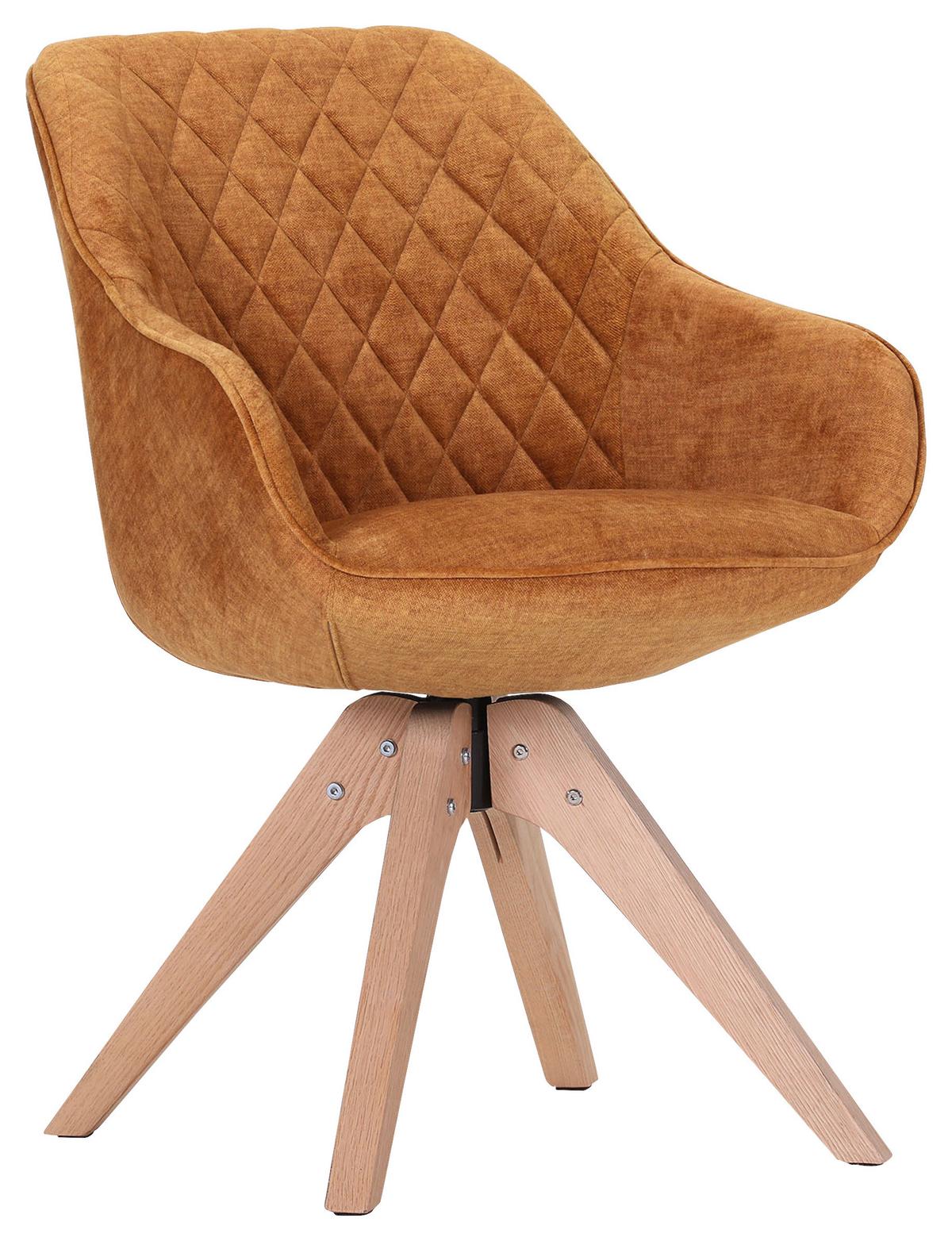 KRZESŁO Z PODŁOKIETNIKAMI COOL - czarny/curry, Lifestyle, tkanina/drewno (60/83/65cm) - Landscape