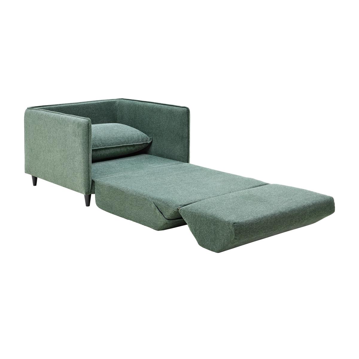 Schlafsessel Duke in Grün aus Webstoff - Schwarz/Grün, MODERN, Textil (88/71/94cm) - Mömax