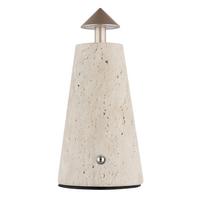 AKKU-TISCHLEUCHTE 21037C LIVA - Weiss/Schwarz, Design, Kunststoff/Stein (9/19cm) - Globo