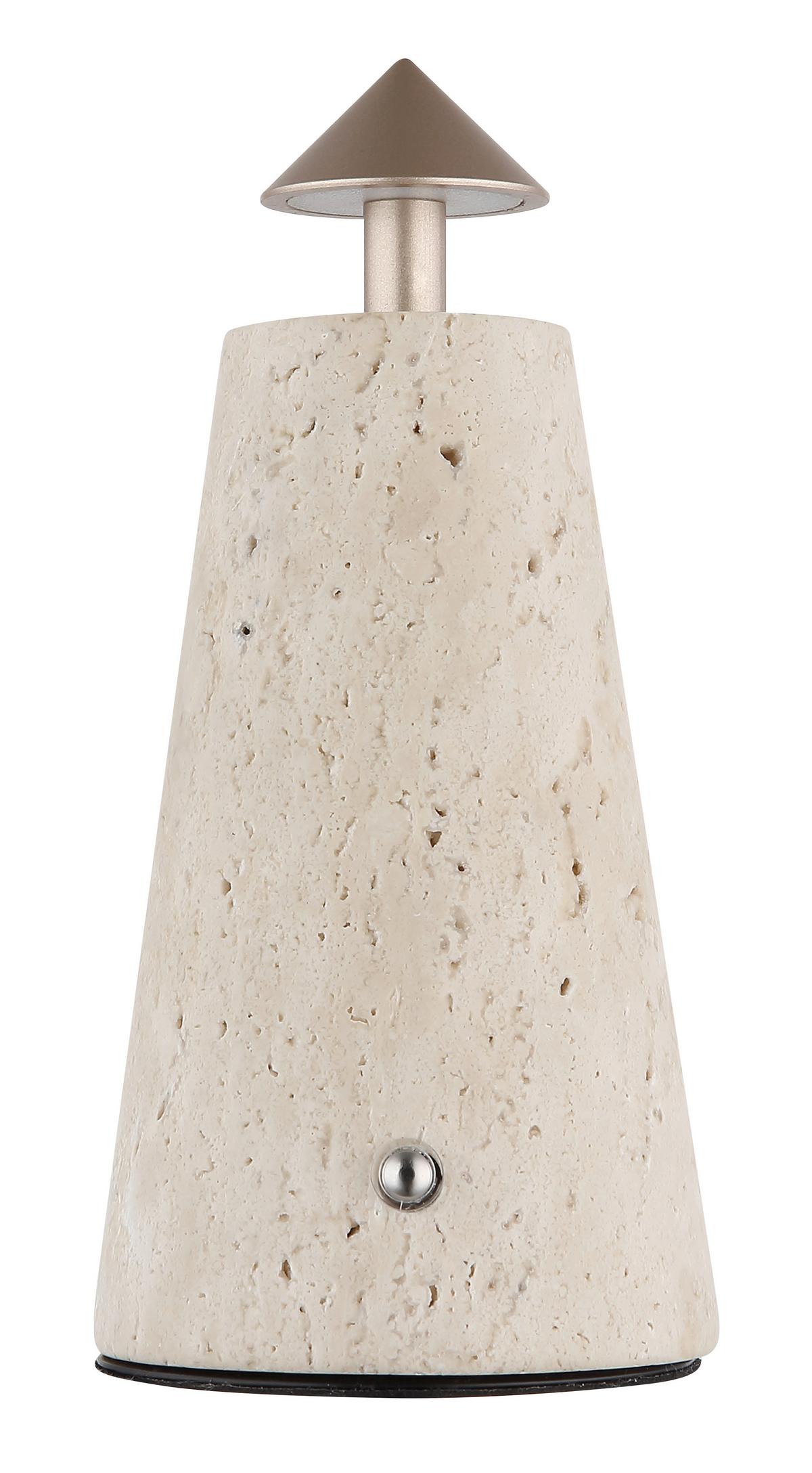 AKKU-TISCHLEUCHTE 21037C LIVA - Weiss/Schwarz, Design, Kunststoff/Stein (9/19cm) - Globo