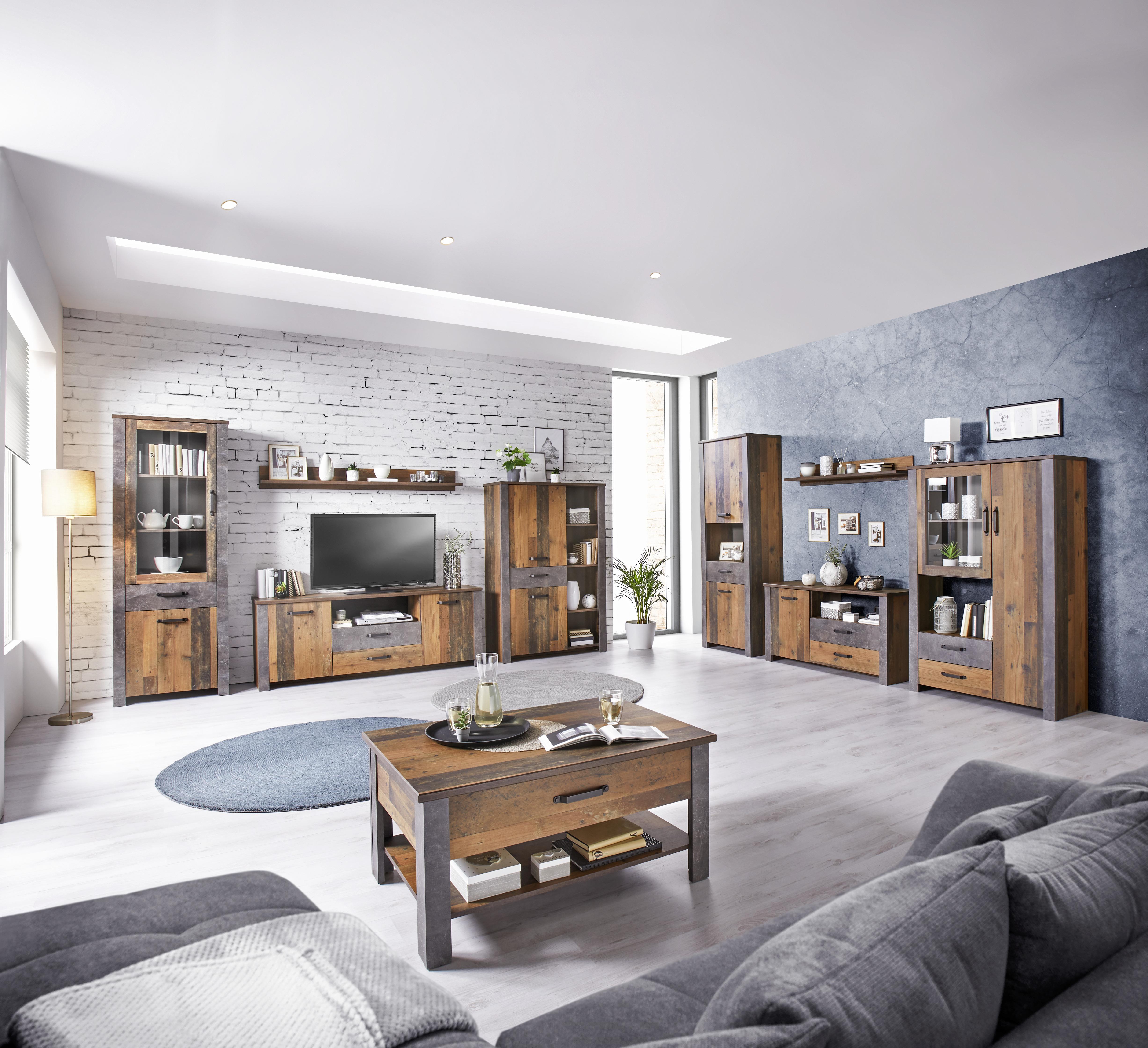 Tv Komoda Ontario - boje hrasta/tamno siva, Trend, drvni materijal/plastika (176/67,7/41,5cm) - Modern Living