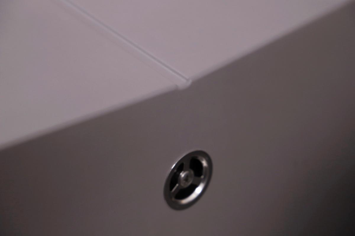 Spüle Cleveland86X50G Grau - Grau, Basics, Glas/Kunststoff (86/21,4/50cm) - Respekta