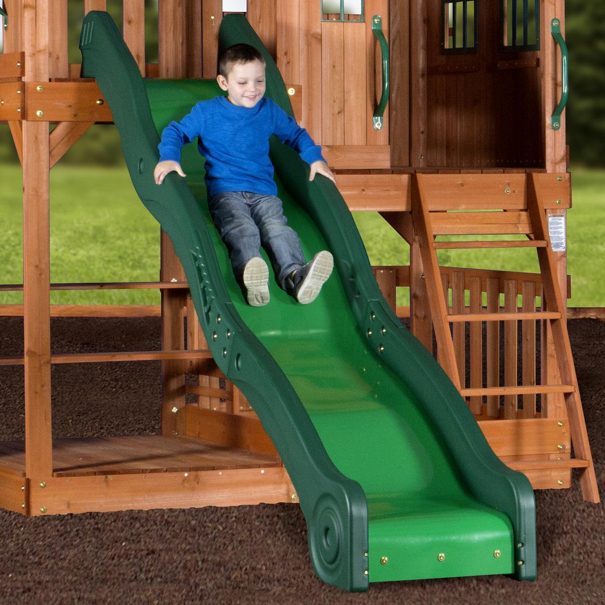 Spielturm B1808058 aus Zeder Massiv - Braun/Grün, KONVENTIONELL, Holz (537,2/290/409cm) - Ambia Garden