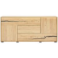 KOMODA SZEROKA LIA - kolor dębowy/czarny, Konventionell, materiał drewnopochodny (200/89/40cm) - Xora