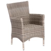 Vrtni Stol Teneriffa, 2 Kos, Z Blazinami - siva/bež, Moderno, kovina/umetna masa (61/84/61cm) - Gardenson